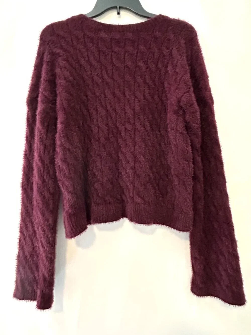 Joie burgundy fuzzy sweater, size L